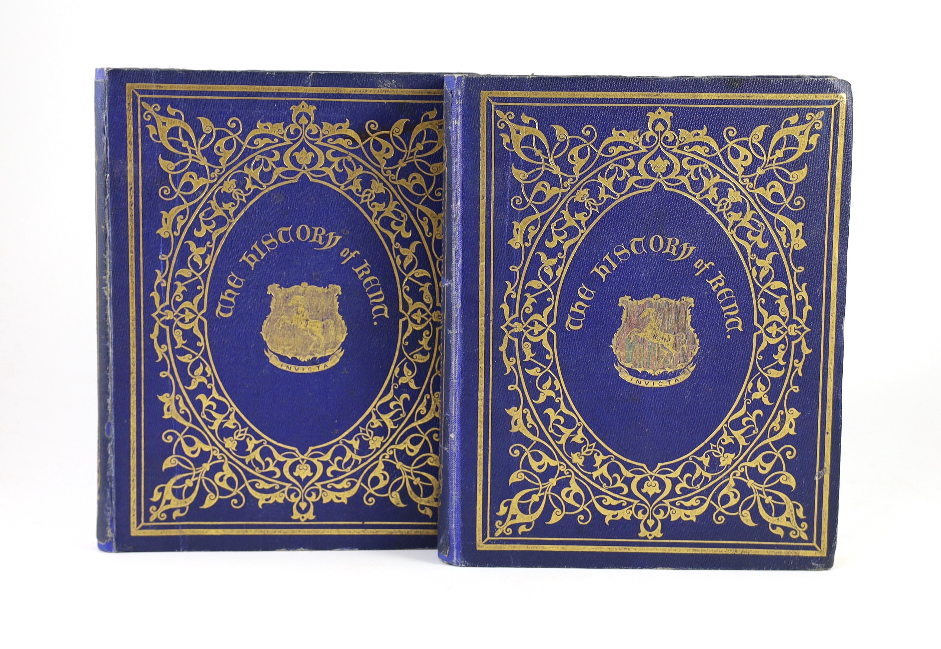 Dunkin, Alfred John - History of the County of Kent, 2 vols, with authors presentation inscription, 4to, blue cloth gilt blind embossed, John Russell Smith, London, 1856-58 [only 70 copies printed of vol. 1 and 200 of vo